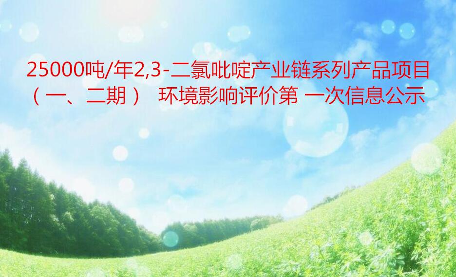 25000噸/年2,3-二氯吡啶産業鏈系列産品項目（一(yī)、二期）  環境影響評價一(yī)次信息公示