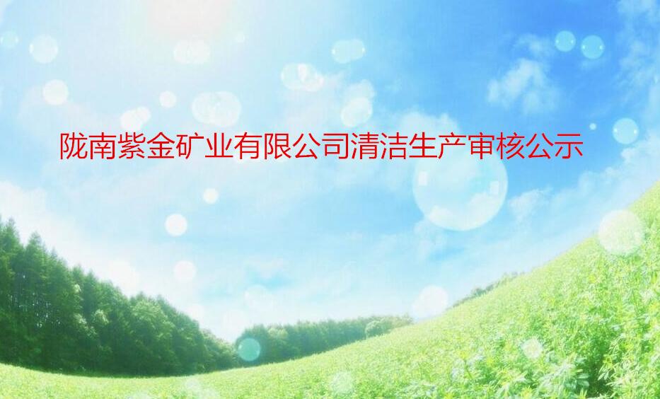 隴南(nán)紫金礦業有限公司清潔生(shēng)産審核公示