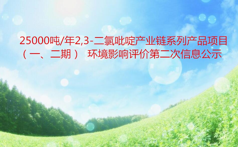 25000噸/年2,3-二氯吡啶産業鏈系列産品項目（一(yī)、二期）  環境影響評價第二次信息公示